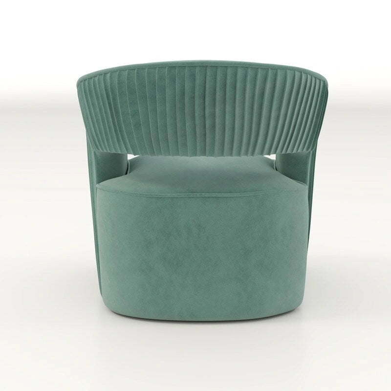 Juego de 2 sillones decorativos modernos de terciopelo Glam con respaldo abierto y giro de 360°