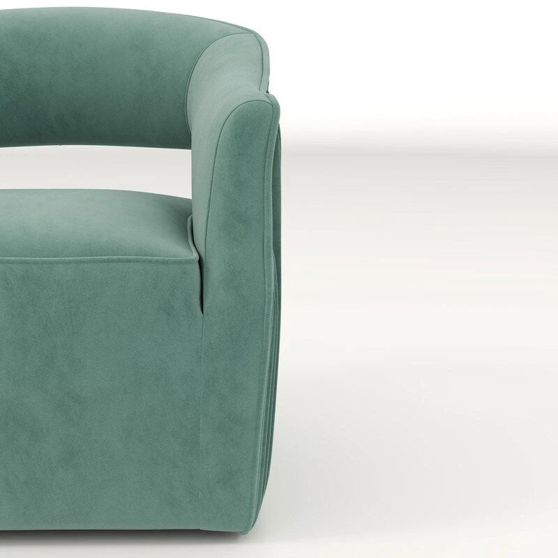 Juego de 2 sillones decorativos modernos de terciopelo Glam con respaldo abierto y giro de 360°