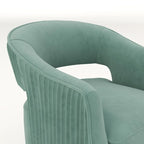 Juego de 2 sillones decorativos modernos de terciopelo Glam con respaldo abierto y giro de 360°