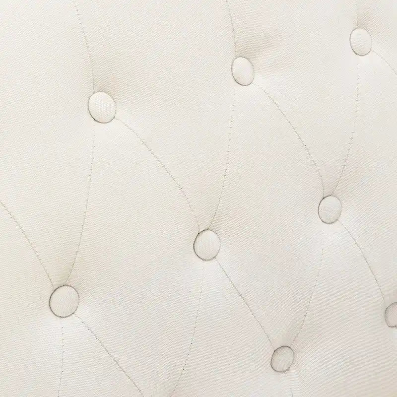 Sillón decorativo moderno de lino con botones y marco de madera maciza