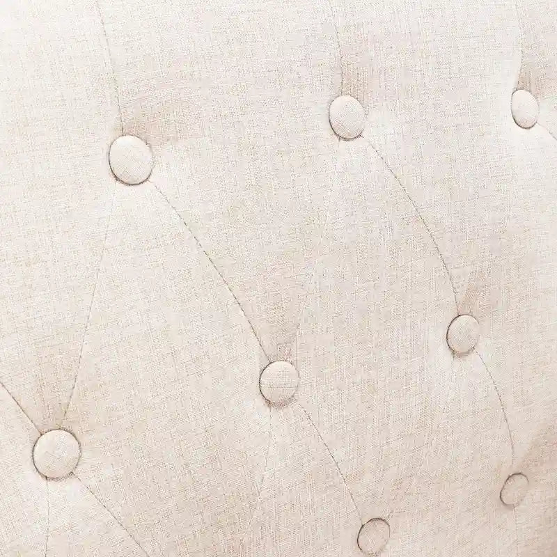 Sillón decorativo moderno de lino con botones y marco de madera maciza