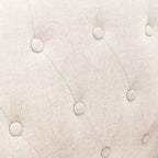 Sillón decorativo moderno de lino con botones y marco de madera maciza