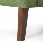 Sillón decorativo moderno de lino con botones y marco de madera maciza