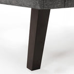 Sillón decorativo moderno de lino con botones y marco de madera maciza