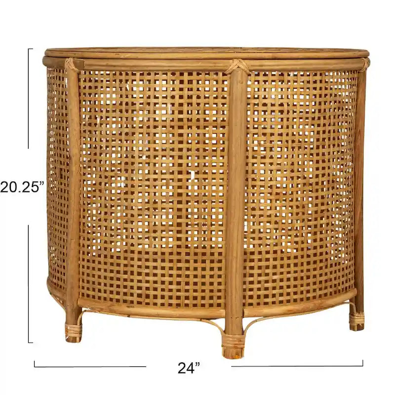 Mesa auxiliar de bambú y ratán
