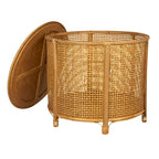Mesa auxiliar de bambú y ratán