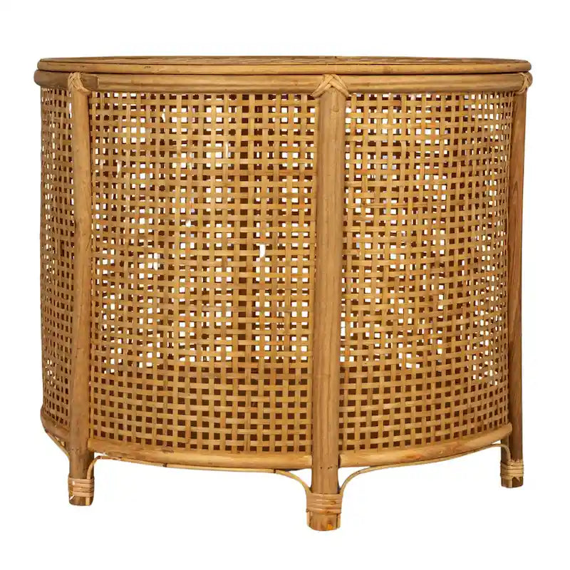 Mesa auxiliar de bambú y ratán