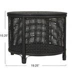 Mesa auxiliar de bambú y ratán