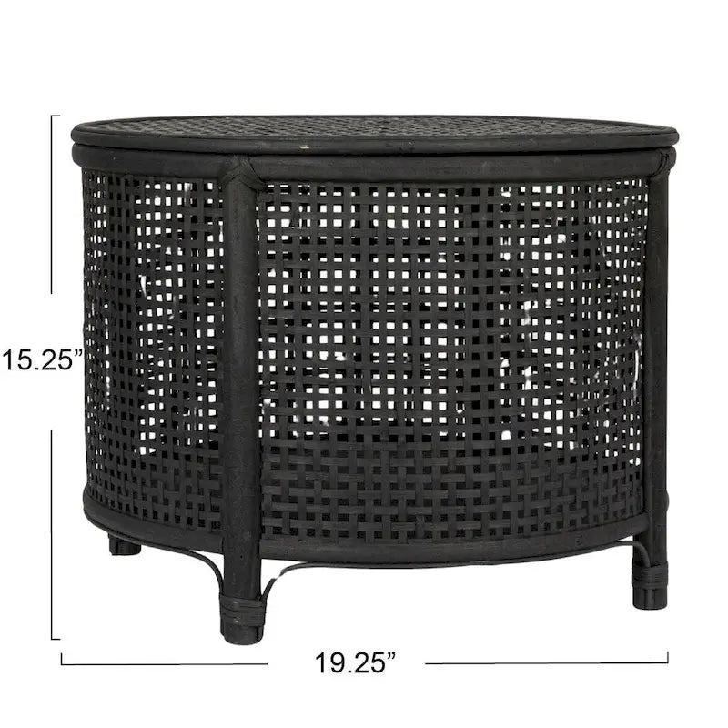 Mesa auxiliar de bambú y ratán