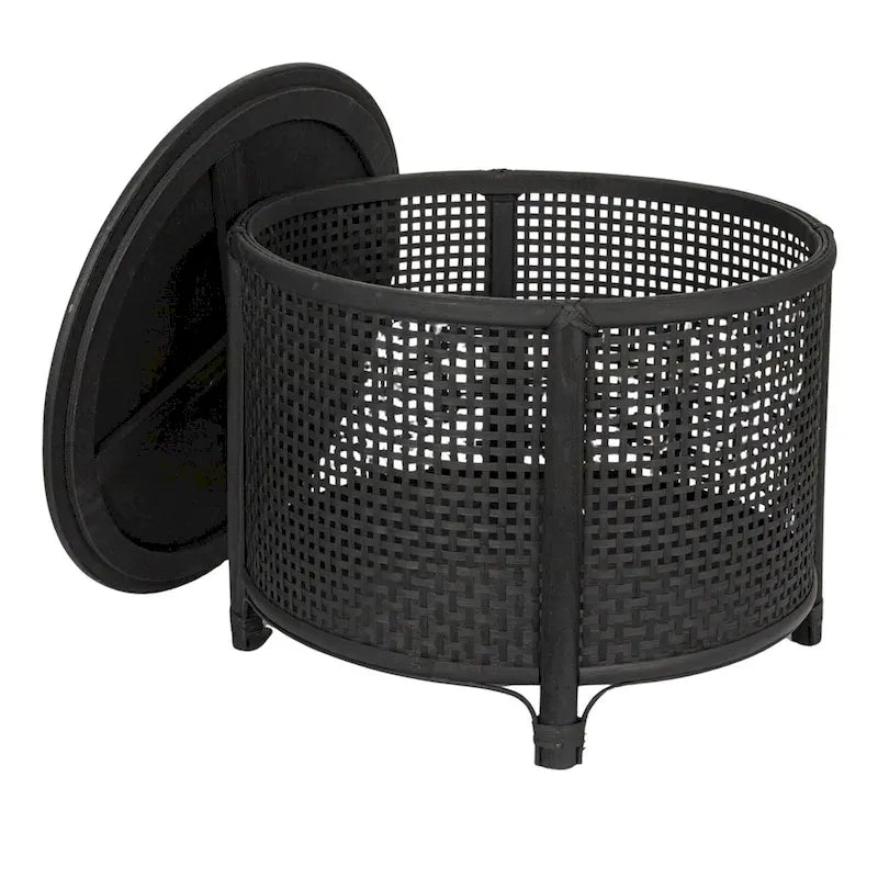 Mesa auxiliar de bambú y ratán