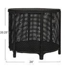 Mesa auxiliar de bambú y ratán