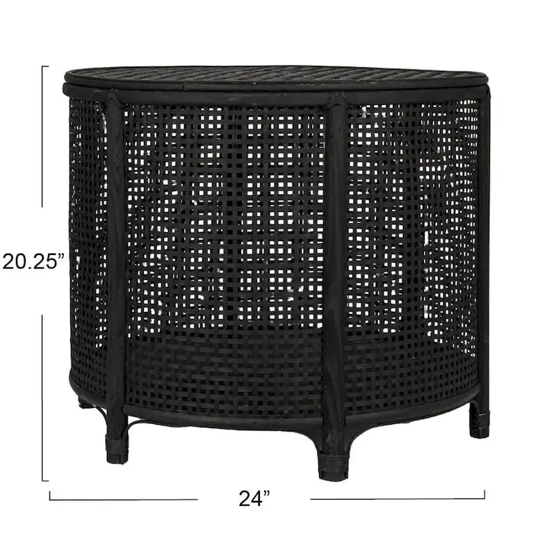 Mesa auxiliar de bambú y ratán
