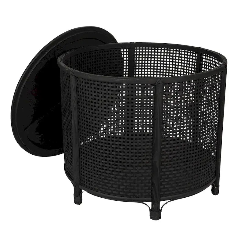 Mesa auxiliar de bambú y ratán
