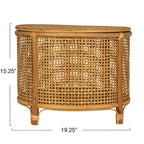Mesa auxiliar de bambú y ratán