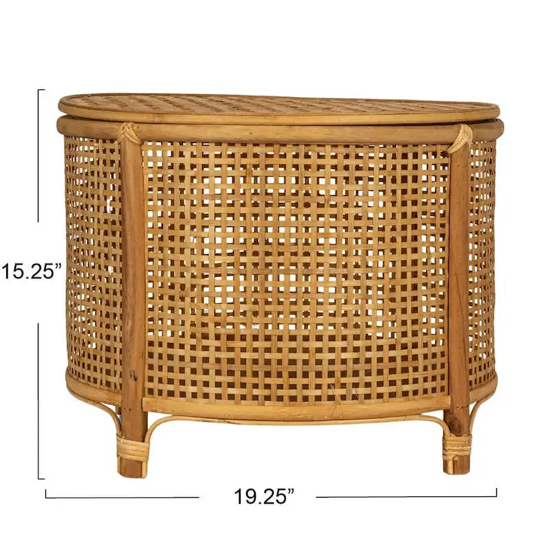 Mesa auxiliar de bambú y ratán