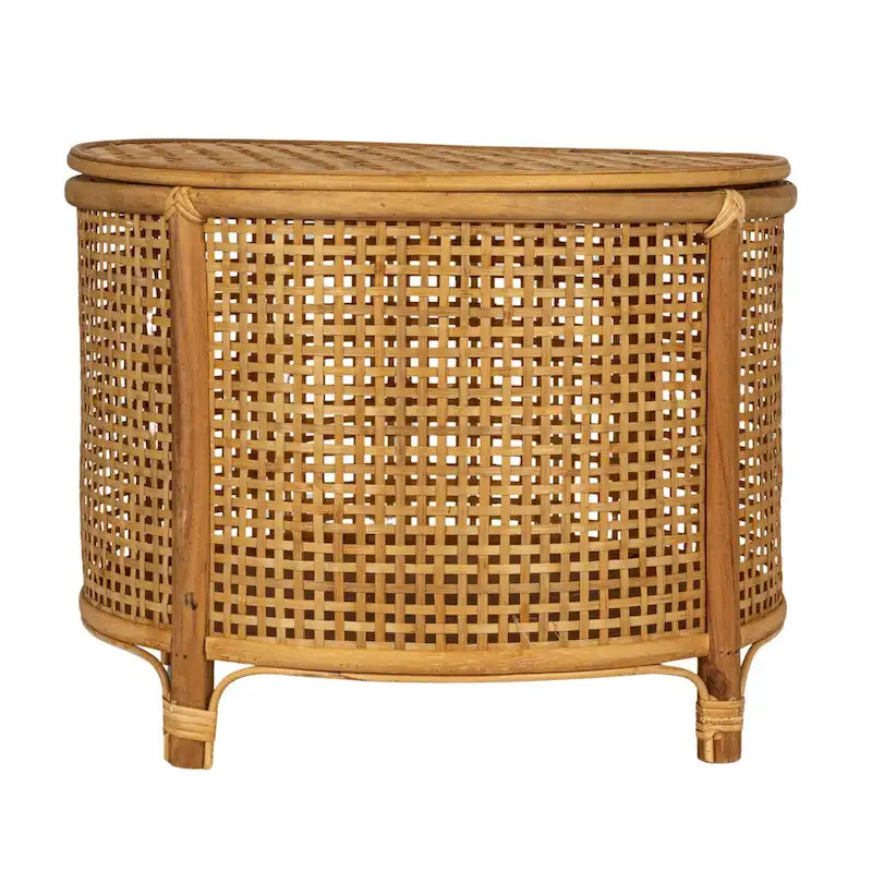 Mesa auxiliar de bambú y ratán