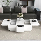 Mesa de centro multifuncional extensible, mesa de sofá, mesa de cóctel con 2 compartimentos de almacenamiento ocultos