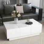 Mesa de centro multifuncional extensible, mesa de sofá, mesa de cóctel con 2 compartimentos de almacenamiento ocultos