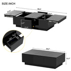 Mesa de centro multifuncional extensible, mesa de sofá, mesa de cóctel con 2 compartimentos de almacenamiento ocultos