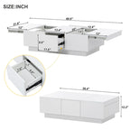 Mesa de centro multifuncional extensible, mesa de sofá, mesa de cóctel con 2 compartimentos de almacenamiento ocultos