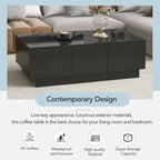 Mesa de centro multifuncional extensible, mesa de sofá, mesa de cóctel con 2 compartimentos de almacenamiento ocultos