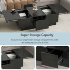 Mesa de centro multifuncional extensible, mesa de sofá, mesa de cóctel con 2 compartimentos de almacenamiento ocultos