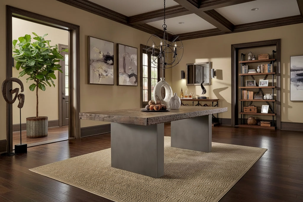 Blake Reclaimed Wood and Concrete Dining Table by iNSPIRE Q Artisan - Brown