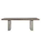 Mesa de comedor de madera recuperada y hormigón