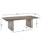 Mesa de comedor de madera recuperada y hormigón