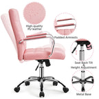 Silla de oficina giratoria de piel sintética con respaldo medio ajustable