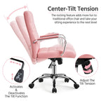 Silla de oficina giratoria de piel sintética con respaldo medio ajustable