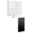 Escritorio de pared plegable con armario de almacenamiento y carga USB