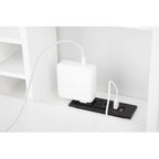 Escritorio de pared plegable con armario de almacenamiento y carga USB