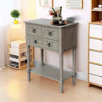Mesa consola con 3 cajones, mesa auxiliar de sofá con estante inferior abierto, mesa de entrada resistente para pasillo/sala de estar