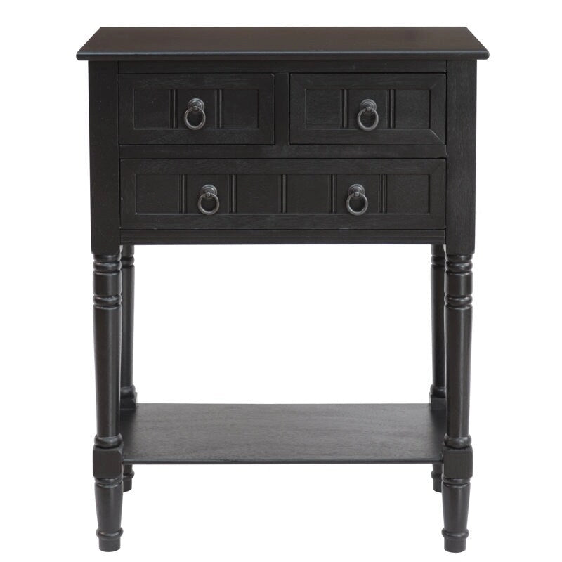 Mesa consola con 3 cajones, mesa auxiliar de sofá con estante inferior abierto, mesa de entrada resistente para pasillo/sala de estar