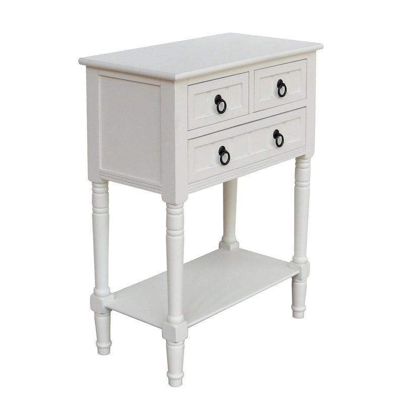Mesa consola con 3 cajones, mesa auxiliar de sofá con estante inferior abierto, mesa de entrada resistente para pasillo/sala de estar